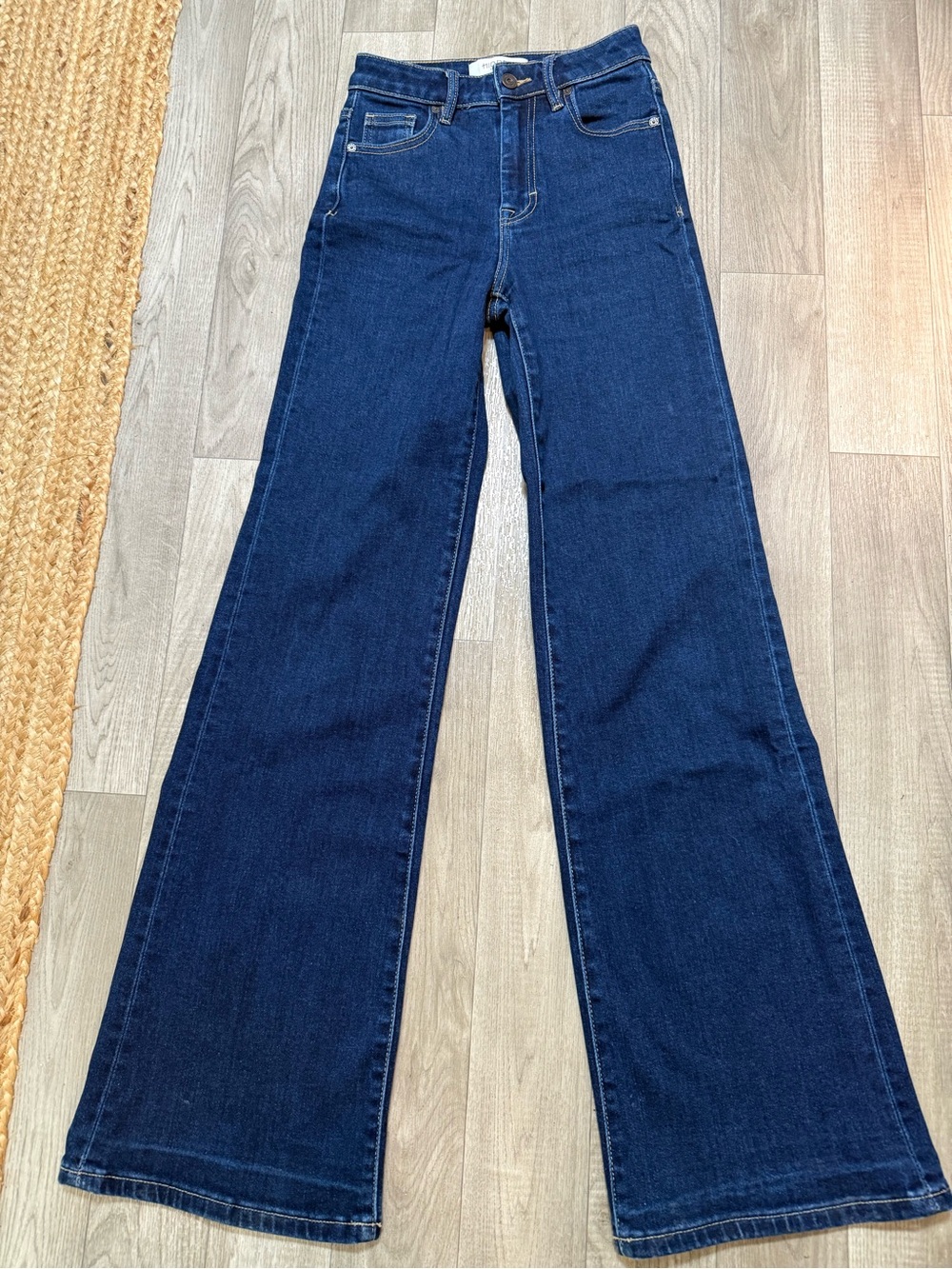 Hidden High-Waist Wide-Leg Women's Jeans in Dark Blue 23x34